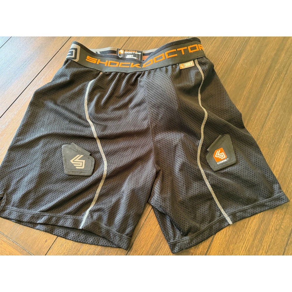 Shock Doctor 361 Core Loose Hockey Shorts Mens Large Black Mesh Sock Tabs 361